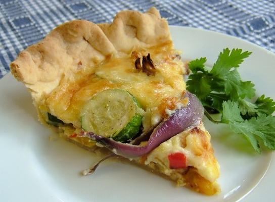 geroosterde groente en gruyere quiche