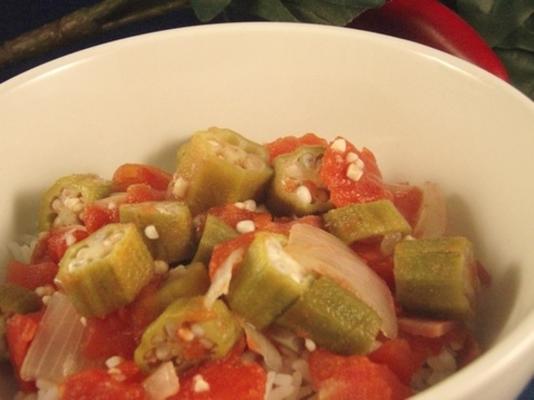 de dame en zonen okra en tomaten (paula deen)