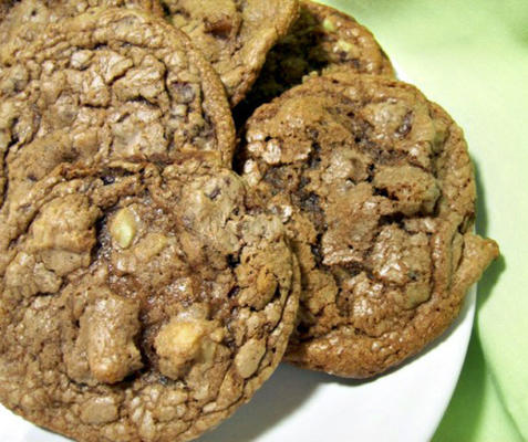 dubbele chocolade munt chip cookies