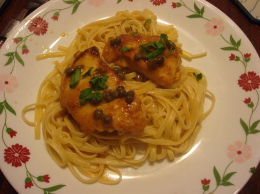 lichte kip piccata met linguine