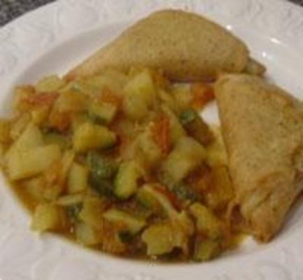 aardappel en courgette-curry
