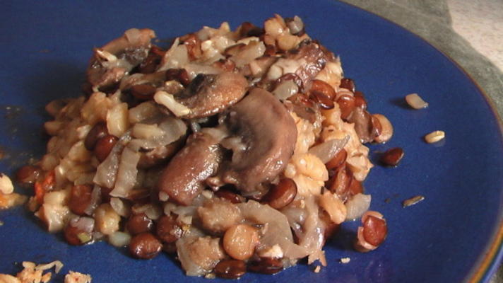 gemengde graan champignon braadpan