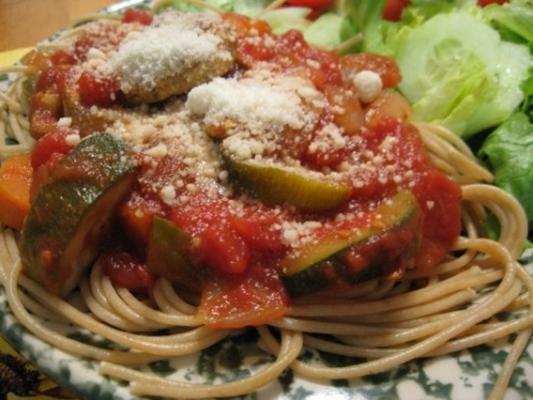 vegetarische crock pot spaghettisaus