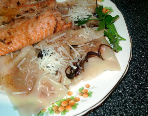 butternut squash ravioli met salieboter