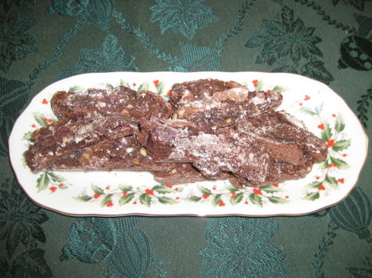 biscotti al cioccolato e noce (dubbele chocolade walnoot biscotti)