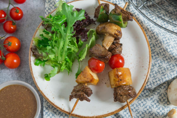 zoete steak kabobs