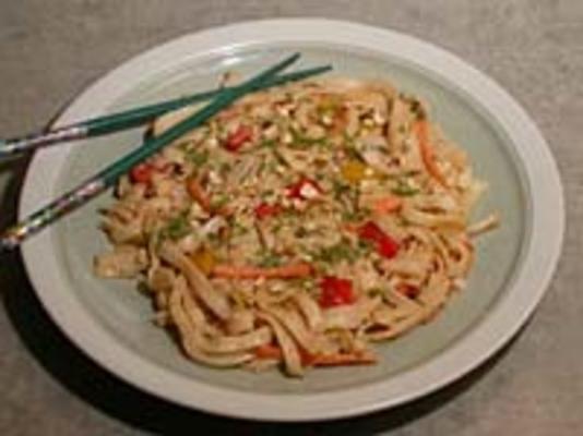 pittige Thaise noedels met groenten