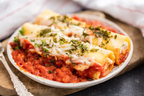 spinazie kaas manicotti