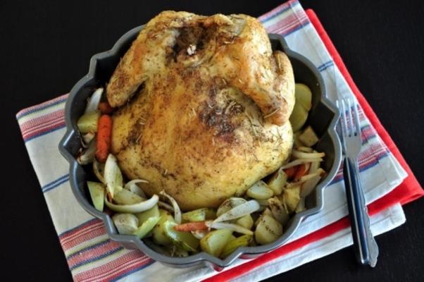 kippen diner in een bundt pan