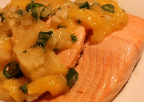 gegrilde zalm met ananassalsa