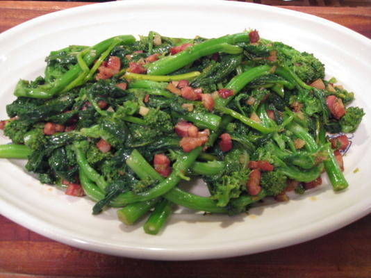 broccoli rabe met knoflook en pancetta