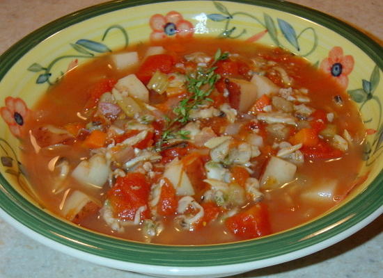 manhattan clam chowder (snel)