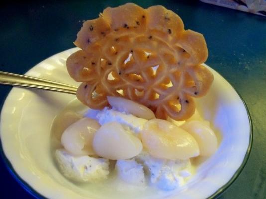 lychees en ijs (met en zonder frangelico of amaretto