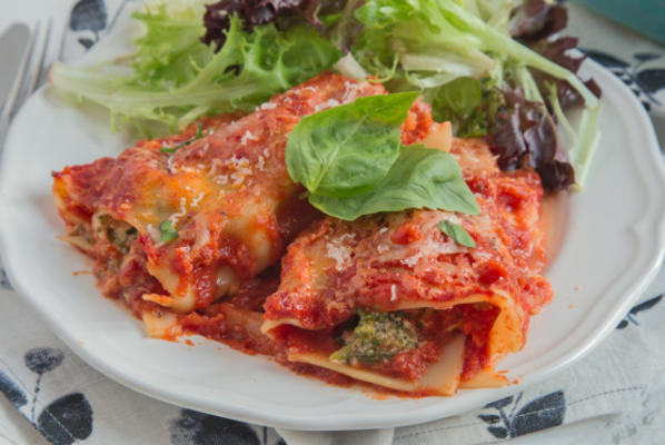 plantaardige lasagna-roll-ups