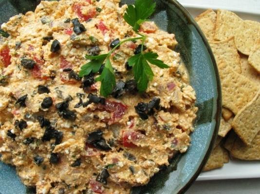 feta, olijven en tomaten dip