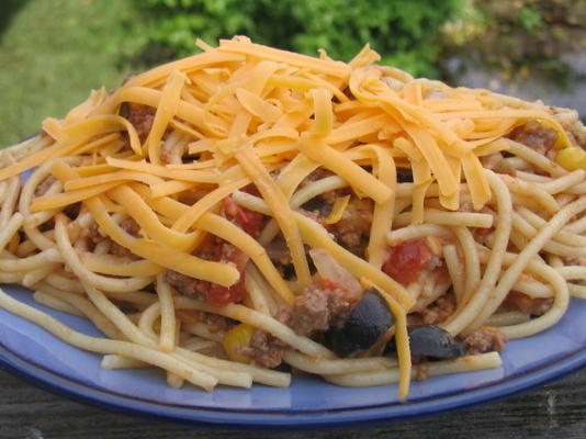 tex-mex spaghetti (crock pot geserveerd)