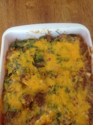 low carb mexican beef and spinach casserole
