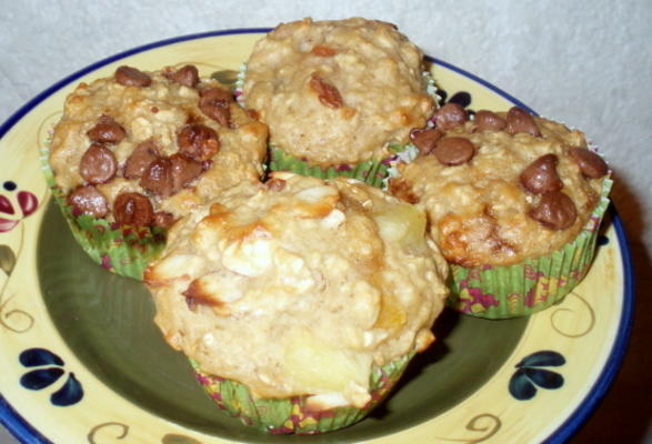 geweldige havermout / ww muffins voegen fruit toe dat je lekker vindt