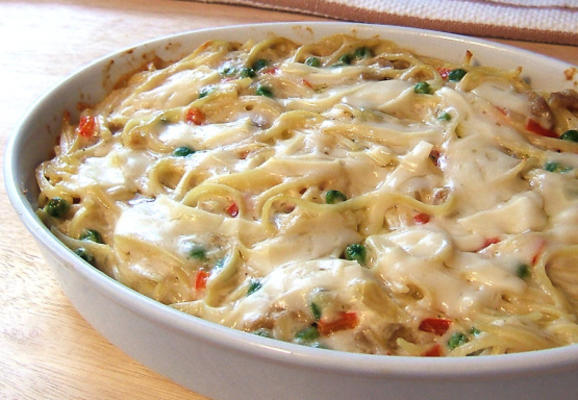 veganistische seitan tetrazzini