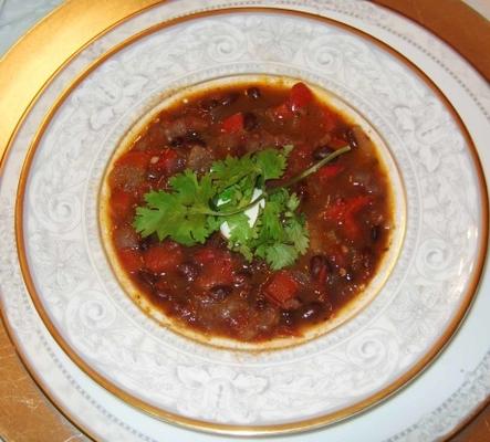 gekruide zwarte bonensoep