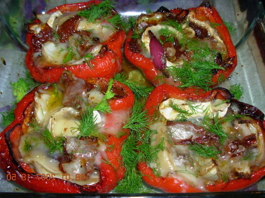 franse gevulde rode paprika met venkel en geitenkaas
