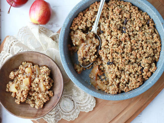 Apple crumble met granola-topping