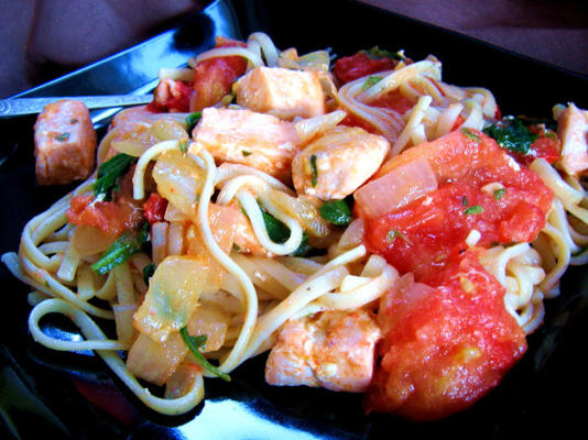 penzey's pasta met spinazie, tomaten en feta