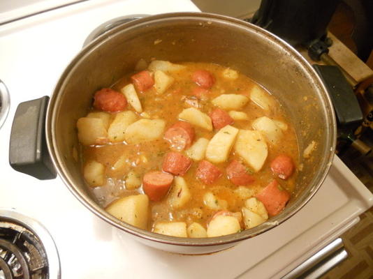magere aardappel soep met bieslook