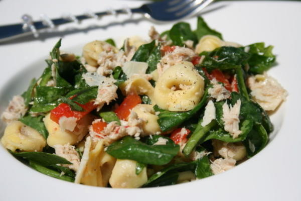 tonijn en spinazie tortellini salade