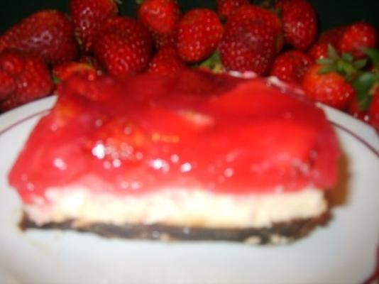 geen aardbeien cheesecake bakken