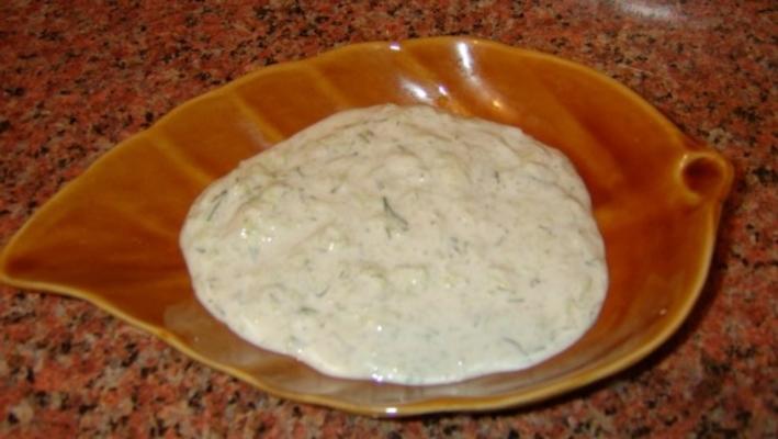 Egyptische knoflook yoghurt komkommer salade