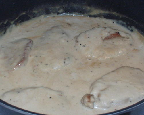 varkenskoteletten met landjus en aardappelpuree