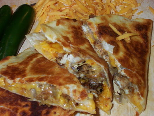 gerookte Cheddar-quesadilla's