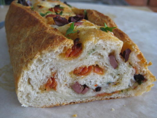 pepperoni brood (gebruikmakend van brood van de koelkast)