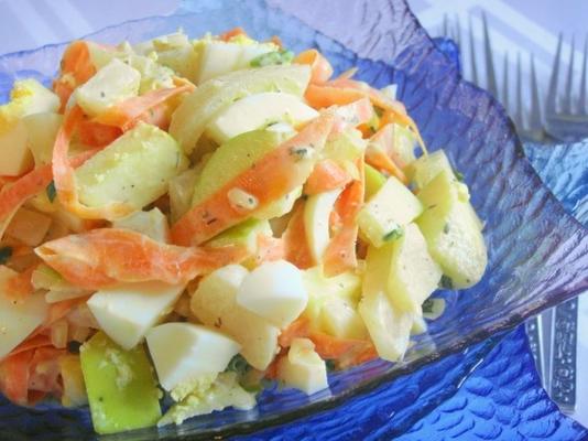 raap-appel-wortel salade met eieren