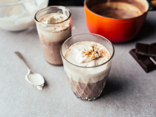 warme chocolademelk in Franse stijl