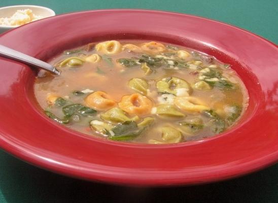 spinazie-tomaat tortellini soep