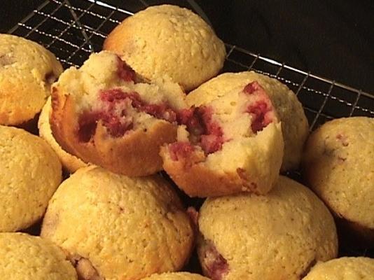 frambozen cheesecake muffins