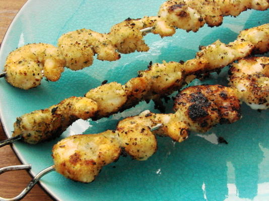 mediterrane gegrilde garnalen Kabobs