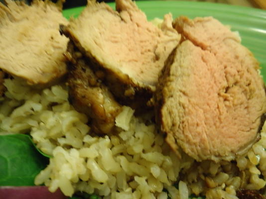 gegrilde balsamico-knoflook met korst en varkenshaas (low-carb)