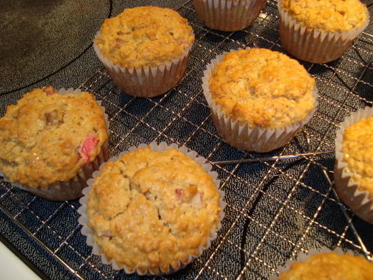 rabarber havermout muffins