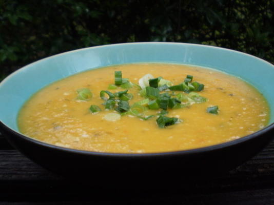 eenvoudige pompoen laksa soep