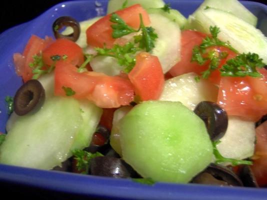 griekse in blokjes gesneden plantaardige salade