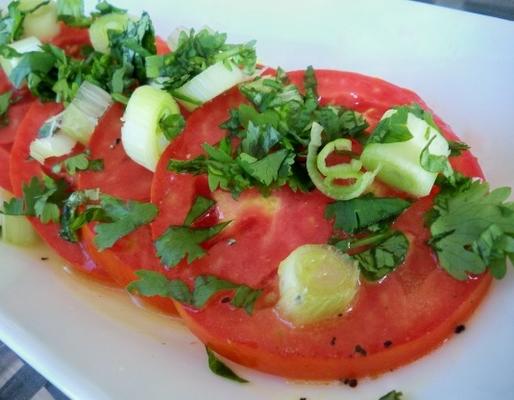 gemarineerde plakjes tomaat (marinierte tomaten)