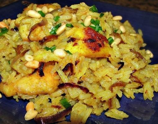 in de oven gebakken pilaf van de kip