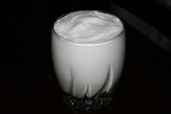 opgeklopte magere melk (met vanille en kaneel)