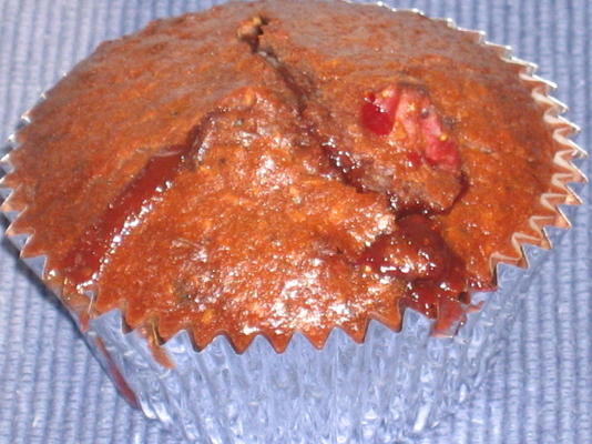 burstin 'bessen dubbele chocolade muffins