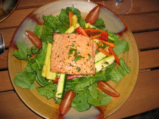 geroosterde zalmsalade