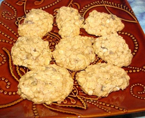 zeer laag vetgehalte, heerlijke rozijnenkoekjes van havermout