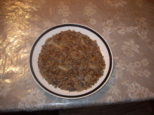 linzen rijstgerecht (Arabische schotel mujadarah)